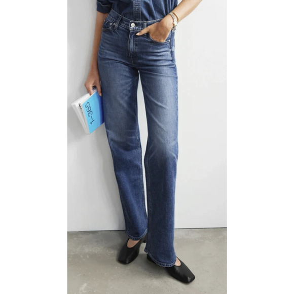 AYR The Secret Sauce High Rise Loose Straight Leg Jeans Blue Denim Women's 32 - Picture 5 of 11